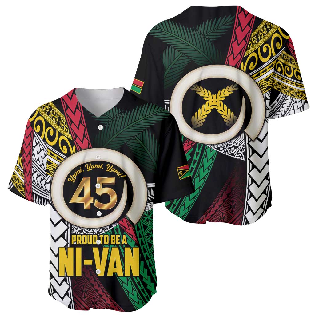 Ni-Van Vanuatu 45th Yumi Yumi Yumi Baseball Jersey Vanuatuan Boar Tusk Polynesian Pattern