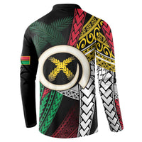 Ni-Van Vanuatu 45th Yumi Yumi Yumi Button Sweatshirt Vanuatuan Boar Tusk Polynesian Pattern