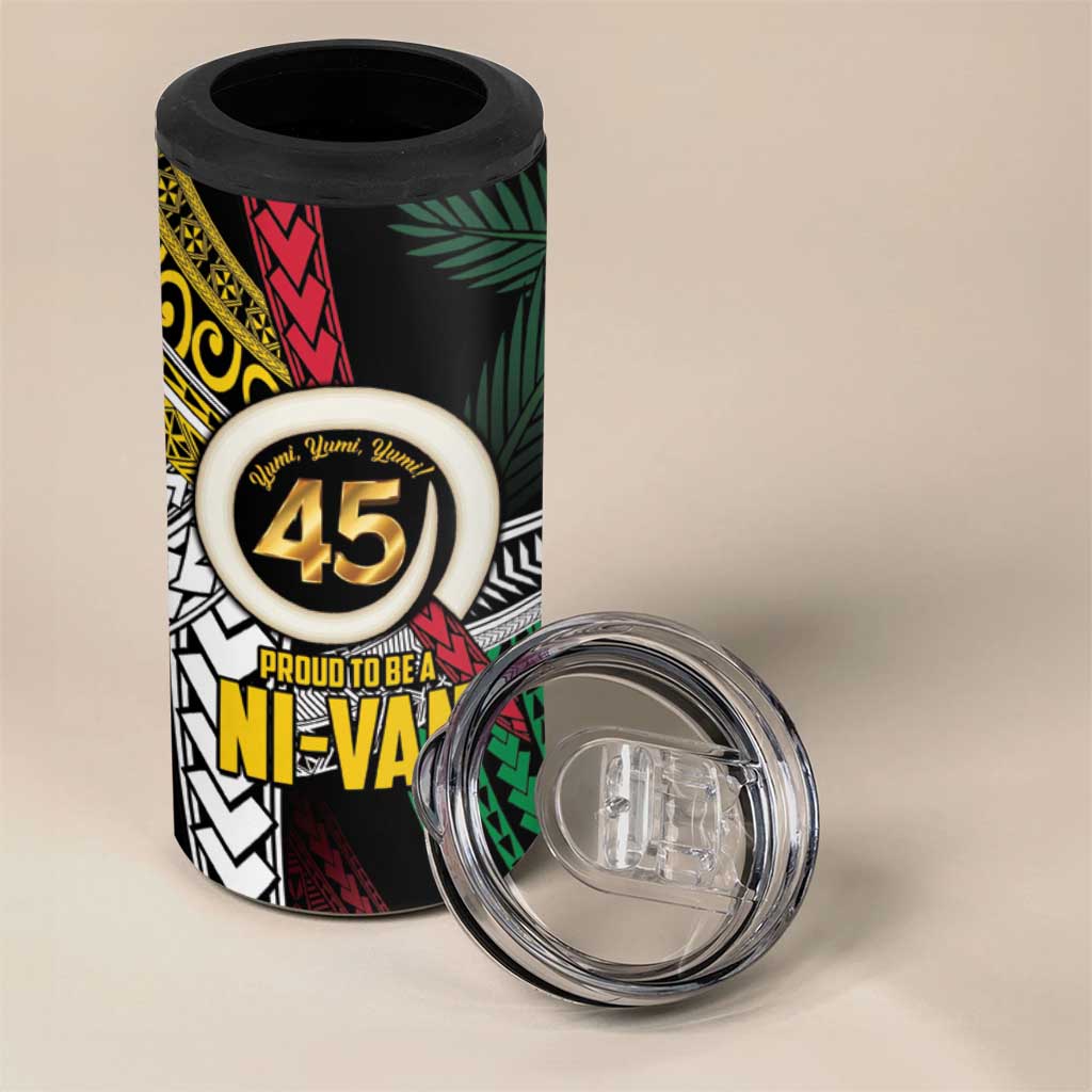Ni-Van Vanuatu 45th Yumi Yumi Yumi 4 in 1 Can Cooler Tumbler Vanuatuan Boar Tusk Polynesian Pattern LT9 - Polynesian Pride