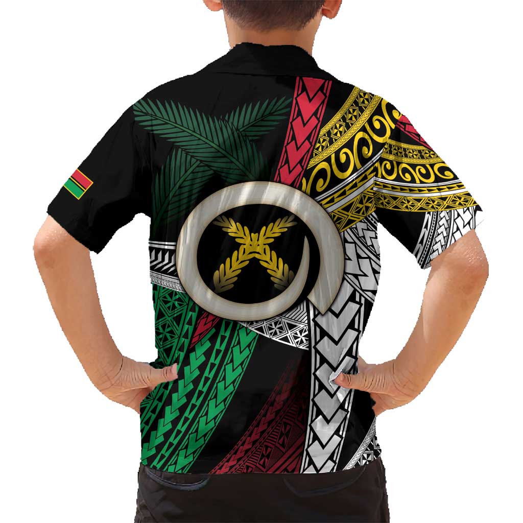 Ni-Van Vanuatu 45th Yumi Yumi Yumi Family Matching Off Shoulder Maxi Dress and Hawaiian Shirt Vanuatuan Boar Tusk Polynesian Pattern