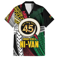 Ni-Van Vanuatu 45th Yumi Yumi Yumi Family Matching Off Shoulder Maxi Dress and Hawaiian Shirt Vanuatuan Boar Tusk Polynesian Pattern