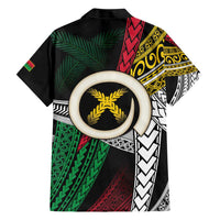 Ni-Van Vanuatu 45th Yumi Yumi Yumi Family Matching Short Sleeve Bodycon Dress and Hawaiian Shirt Vanuatuan Boar Tusk Polynesian Pattern