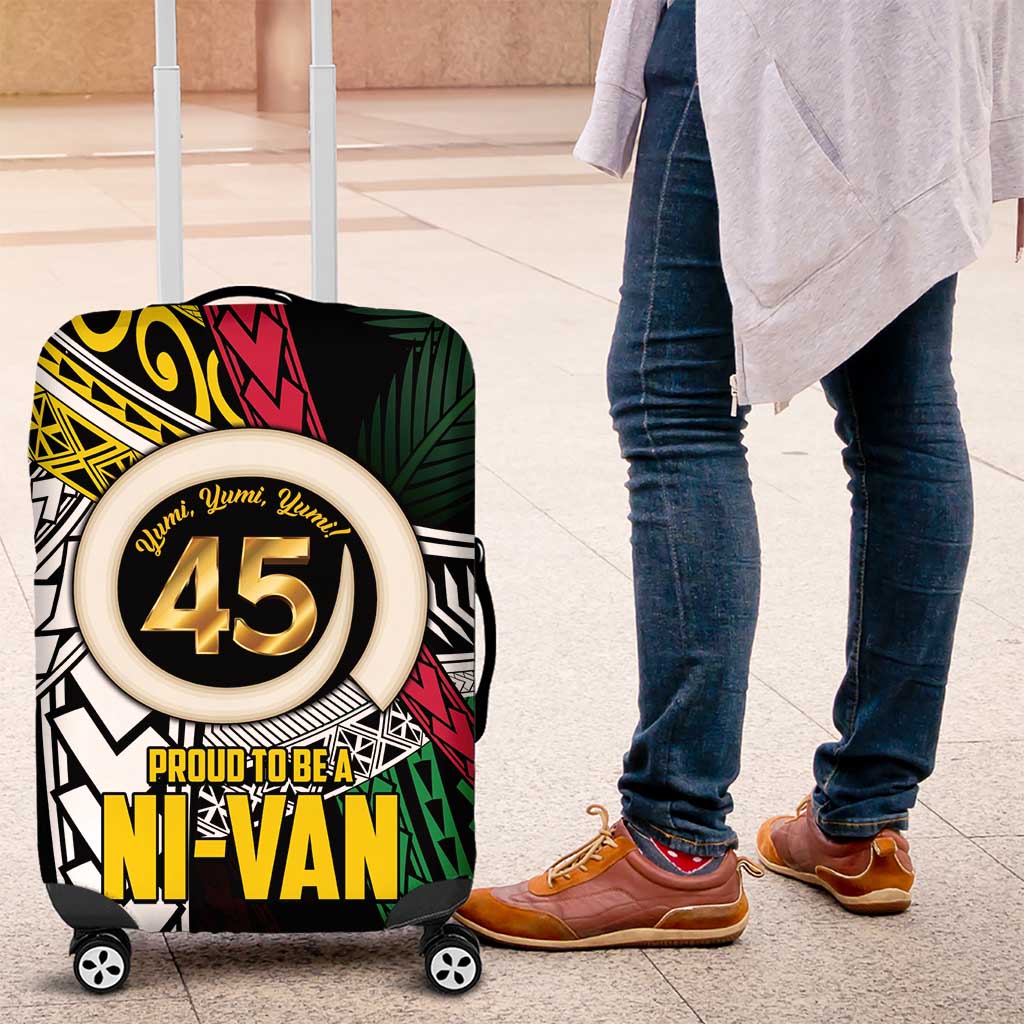 Ni-Van Vanuatu 45th Yumi Yumi Yumi Luggage Cover Vanuatuan Boar Tusk Polynesian Pattern