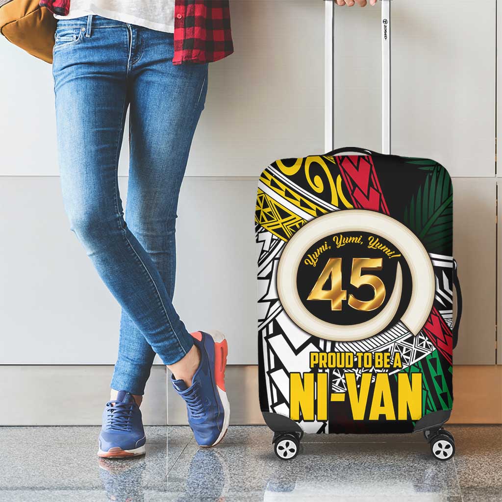 Ni-Van Vanuatu 45th Yumi Yumi Yumi Luggage Cover Vanuatuan Boar Tusk Polynesian Pattern