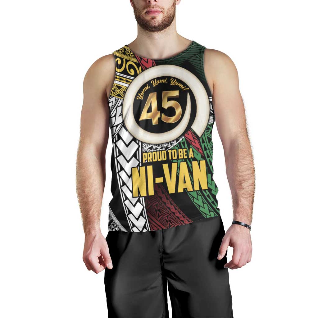 Ni-Van Vanuatu 45th Yumi Yumi Yumi Men Tank Top Vanuatuan Boar Tusk Polynesian Pattern