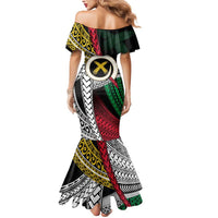 Ni-Van Vanuatu 45th Yumi Yumi Yumi Mermaid Dress Vanuatuan Boar Tusk Polynesian Pattern