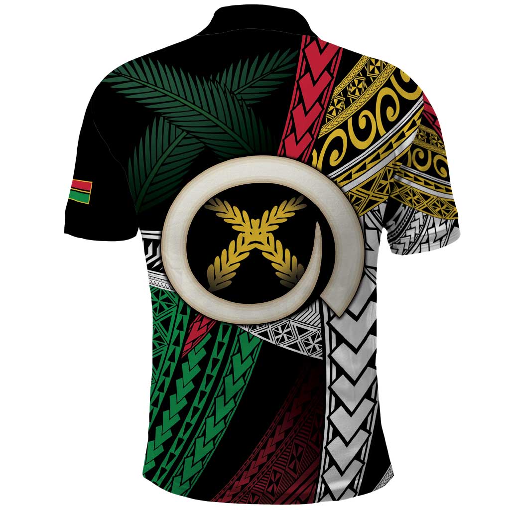 Ni-Van Vanuatu 45th Yumi Yumi Yumi Polo Shirt Vanuatuan Boar Tusk Polynesian Pattern