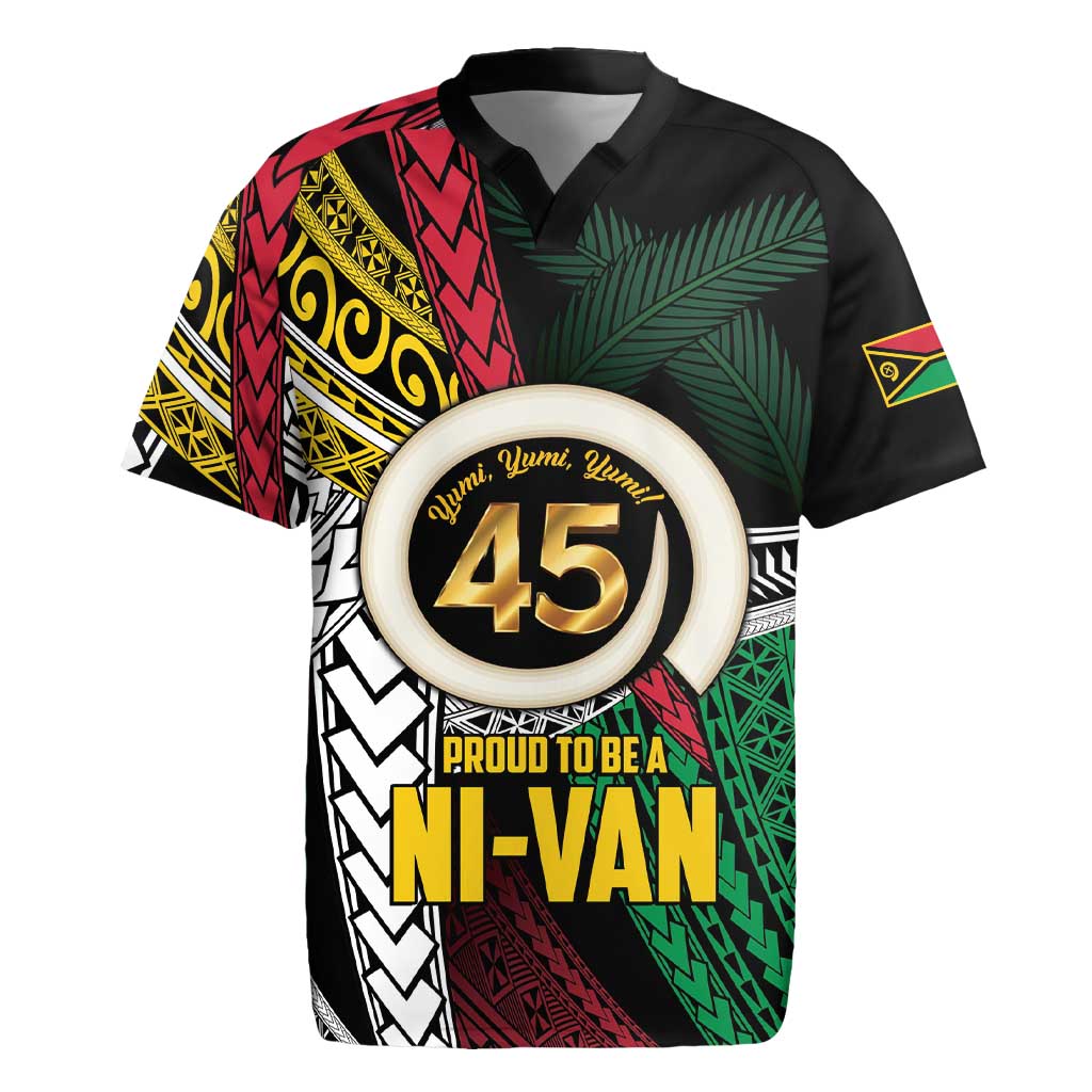 Ni-Van Vanuatu 45th Yumi Yumi Yumi Rugby Jersey Vanuatuan Boar Tusk Polynesian Pattern