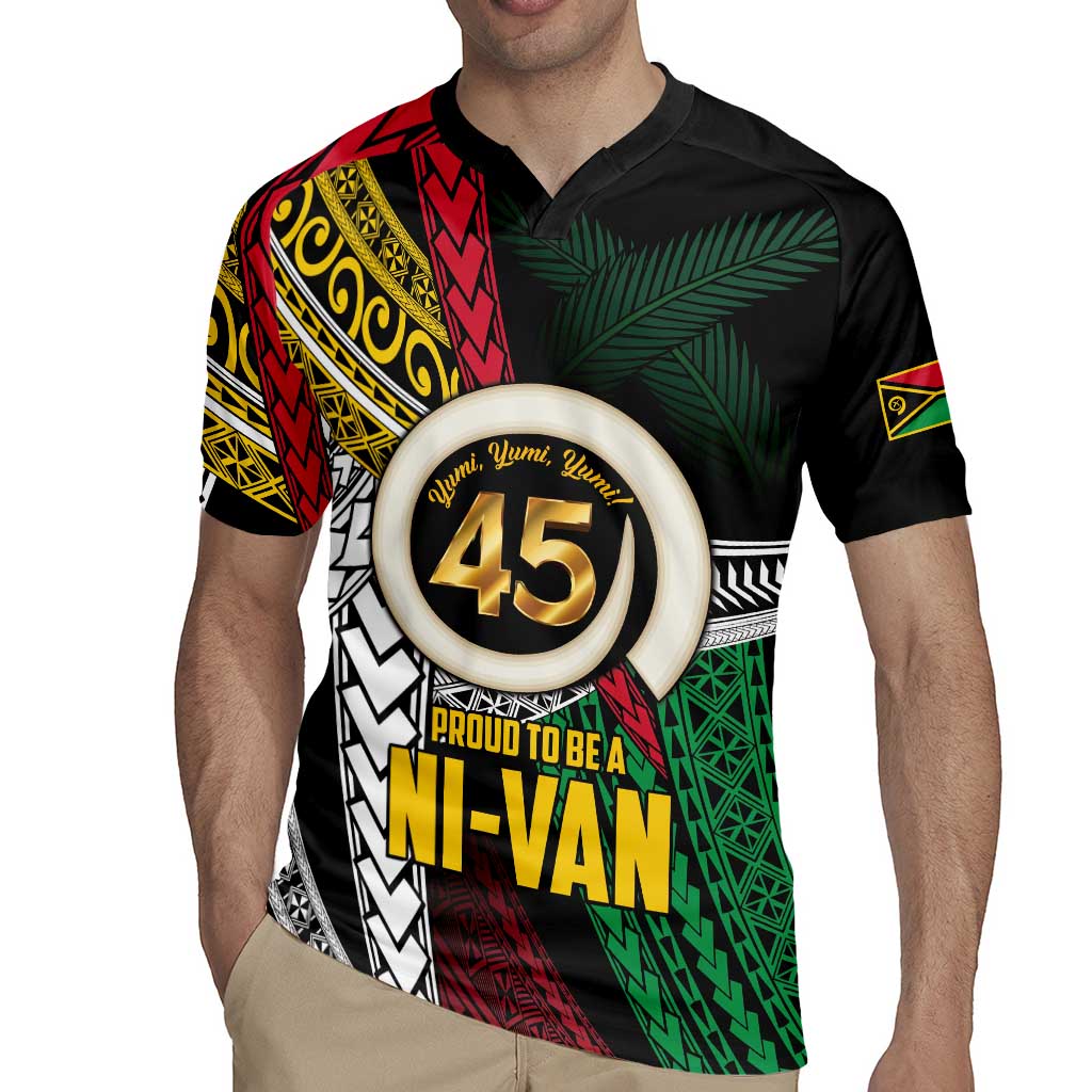 Ni-Van Vanuatu 45th Yumi Yumi Yumi Rugby Jersey Vanuatuan Boar Tusk Polynesian Pattern
