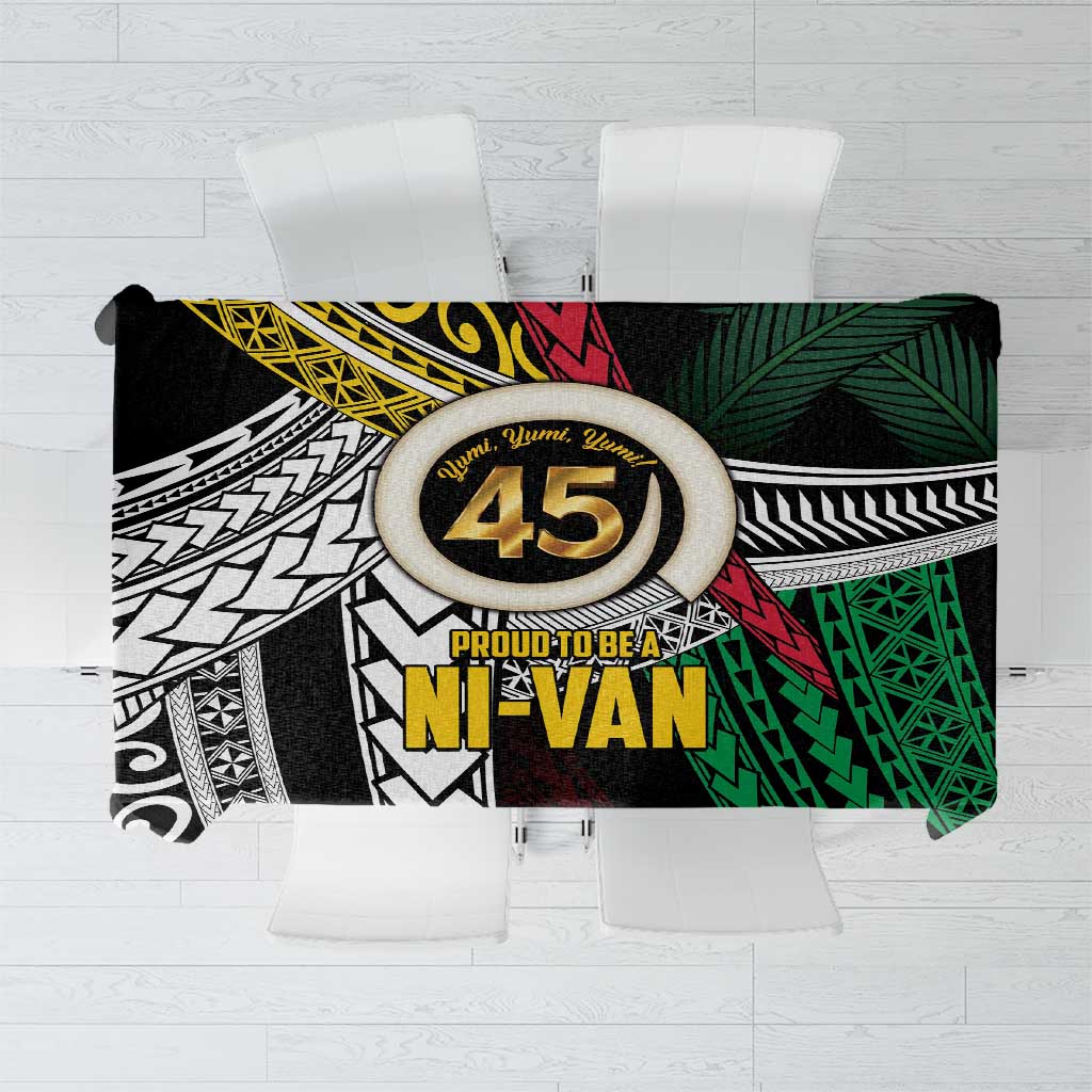 Ni-Van Vanuatu 45th Yumi Yumi Yumi Tablecloth Vanuatuan Boar Tusk Polynesian Pattern