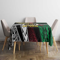 Ni-Van Vanuatu 45th Yumi Yumi Yumi Tablecloth Vanuatuan Boar Tusk Polynesian Pattern