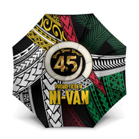 Ni-Van Vanuatu 45th Yumi Yumi Yumi Umbrella Vanuatuan Boar Tusk Polynesian Pattern - Polynesian Pride