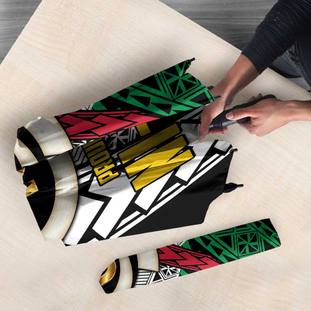 Ni-Van Vanuatu 45th Yumi Yumi Yumi Umbrella Vanuatuan Boar Tusk Polynesian Pattern - Polynesian Pride