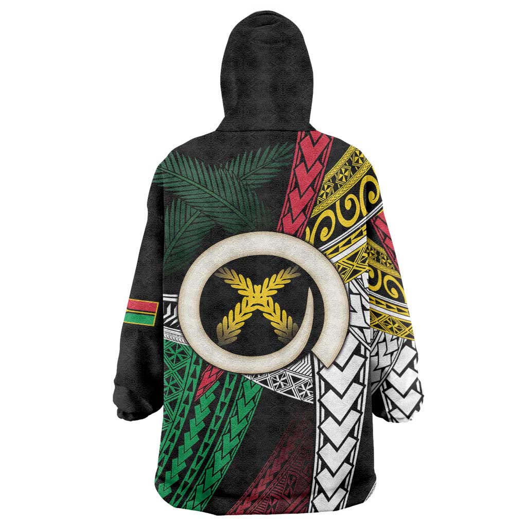 Ni-Van Vanuatu 45th Yumi Yumi Yumi Wearable Blanket Hoodie Vanuatuan Boar Tusk Polynesian Pattern LT9 - Polynesian Pride