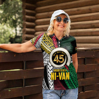 Ni-Van Vanuatu 45th Yumi Yumi Yumi Women Polo Shirt Vanuatuan Boar Tusk Polynesian Pattern