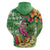 Hawaiian Flamingo Hibiscus Personalised Hoodie Green Summer Tropical Flowers - Polynesian Pride