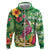 Hawaiian Flamingo Hibiscus Personalised Hoodie Green Summer Tropical Flowers - Polynesian Pride