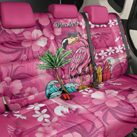 Hawaiian Flamingo Hibiscus Personalised Back Car Seat Cover Pink Summer Tropical Flowers - Polynesian Pride