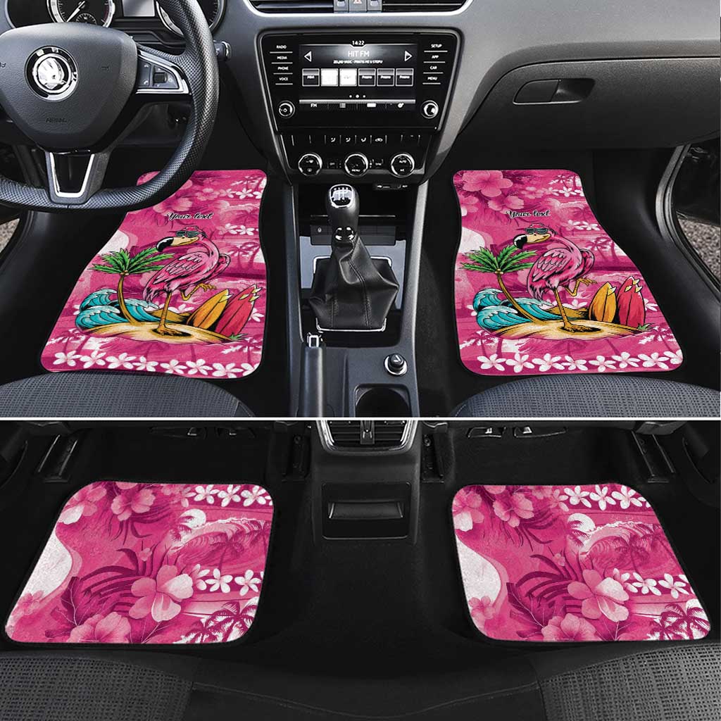 Hawaiian Flamingo Hibiscus Personalised Car Mats Pink Summer Tropical Flowers - Polynesian Pride
