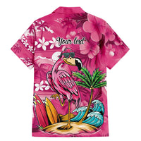 Hawaiian Flamingo Hibiscus Personalised Family Matching Mermaid Dress and Hawaiian Shirt Pink Summer Tropical Flowers - Polynesian Pride