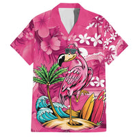 Hawaiian Flamingo Hibiscus Personalised Family Matching Puletasi and Hawaiian Shirt Pink Summer Tropical Flowers - Polynesian Pride