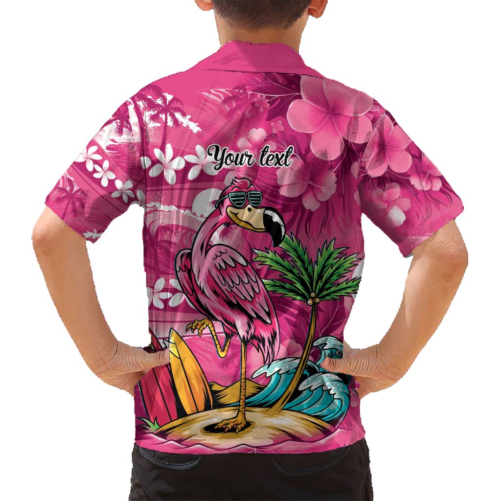 Hawaiian Flamingo Hibiscus Personalised Family Matching Summer Maxi Dress and Hawaiian Shirt Pink Summer Tropical Flowers - Polynesian Pride
