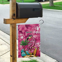 Hawaiian Flamingo Hibiscus Personalised Garden Flag Pink Summer Tropical Flowers - Polynesian Pride