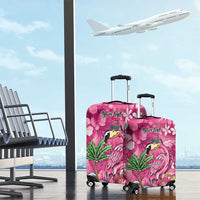 Hawaiian Flamingo Hibiscus Personalised Luggage Cover Pink Summer Tropical Flowers - Polynesian Pride