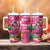 Hawaiian Flamingo Hibiscus Personalised Tumbler With Handle Pink Summer Tropical Flowers - Polynesian Pride