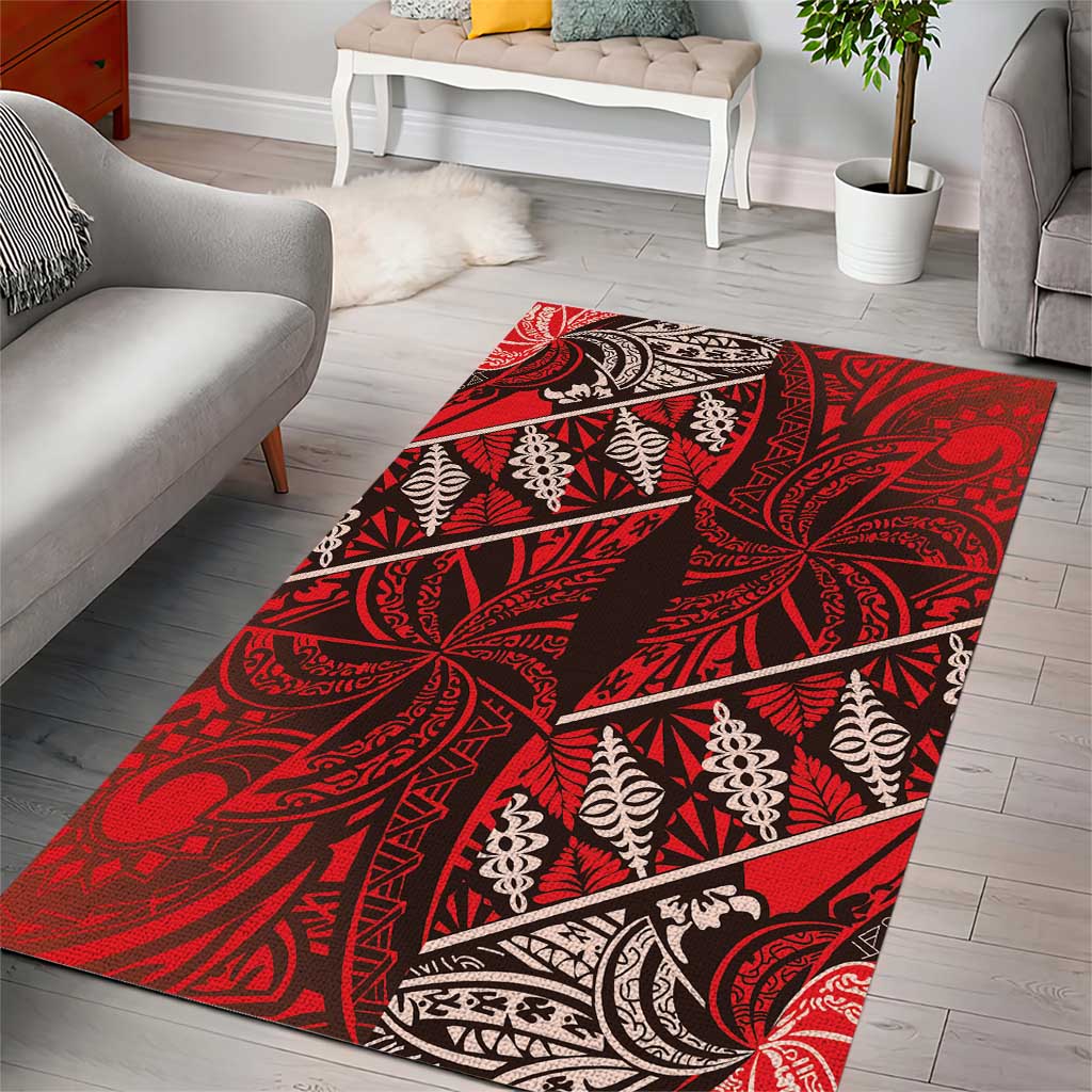 Vintage Ngatu Tribal Tonga Pattern Area Rug LT9 - Polynesian Pride