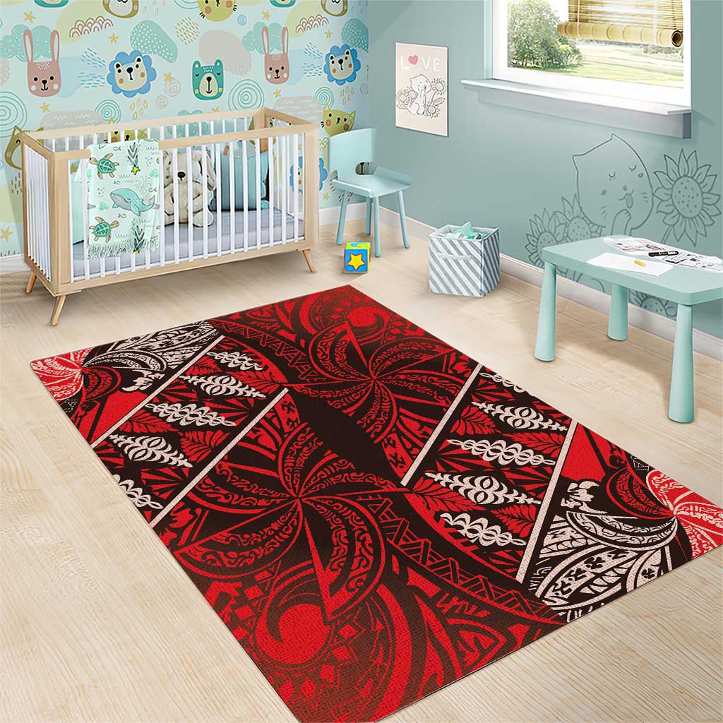 Vintage Ngatu Tribal Tonga Pattern Area Rug LT9 - Polynesian Pride