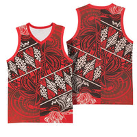 Vintage Ngatu Tribal Tonga Pattern Basketball Jersey - Polynesian Pride