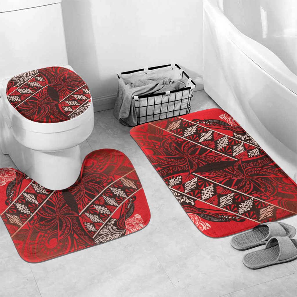 Vintage Ngatu Tribal Tonga Pattern Bathroom Set - Polynesian Pride