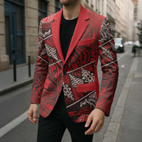 Vintage Ngatu Tribal Tonga Pattern Blazer LT9 - Polynesian Pride