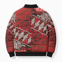 Vintage Ngatu Tribal Tonga Pattern Bomber Puffer Jacket - Polynesian Pride