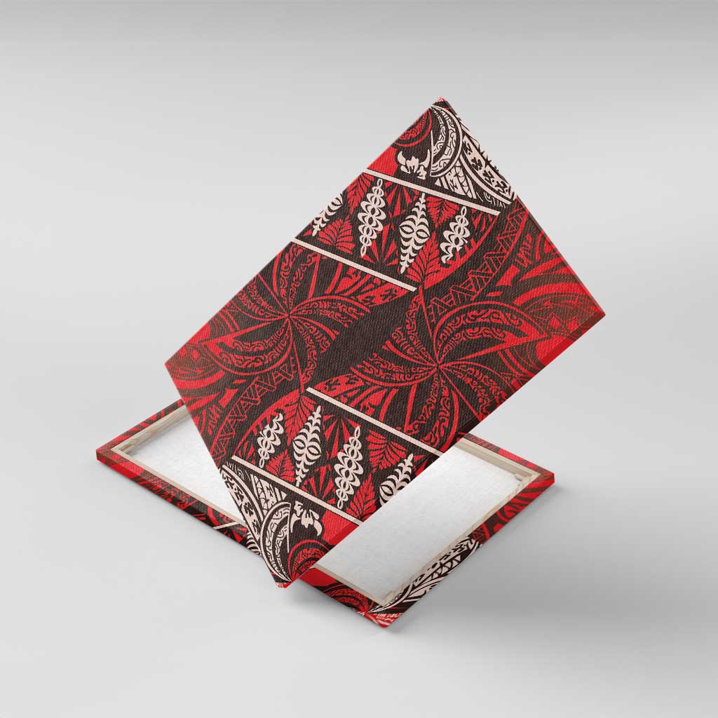 Vintage Ngatu Tribal Tonga Pattern Canvas Wall Art - Polynesian Pride