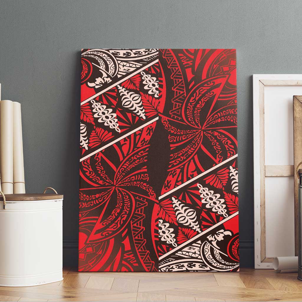 Vintage Ngatu Tribal Tonga Pattern Canvas Wall Art - Polynesian Pride