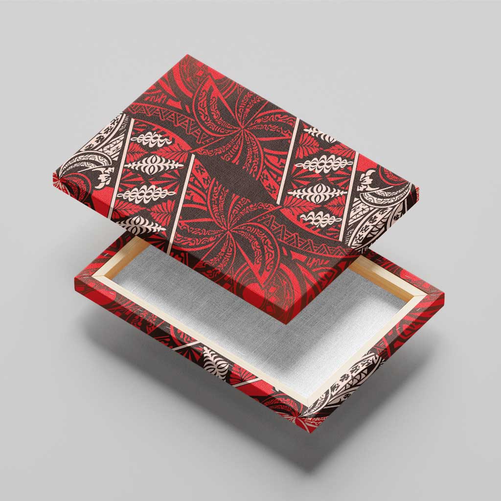 Vintage Ngatu Tribal Tonga Pattern Canvas Wall Art - Polynesian Pride