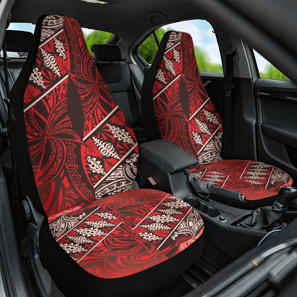 Vintage Ngatu Tribal Tonga Pattern Car Seat Cover LT9 One Size Red - Polynesian Pride