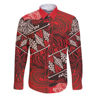 Vintage Ngatu Tribal Tonga Pattern Family Matching Long Sleeve Bodycon Dress and Hawaiian Shirt - Polynesian Pride