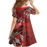 Vintage Ngatu Tribal Tonga Pattern Family Matching Off The Shoulder Long Sleeve Dress and Hawaiian Shirt - Polynesian Pride