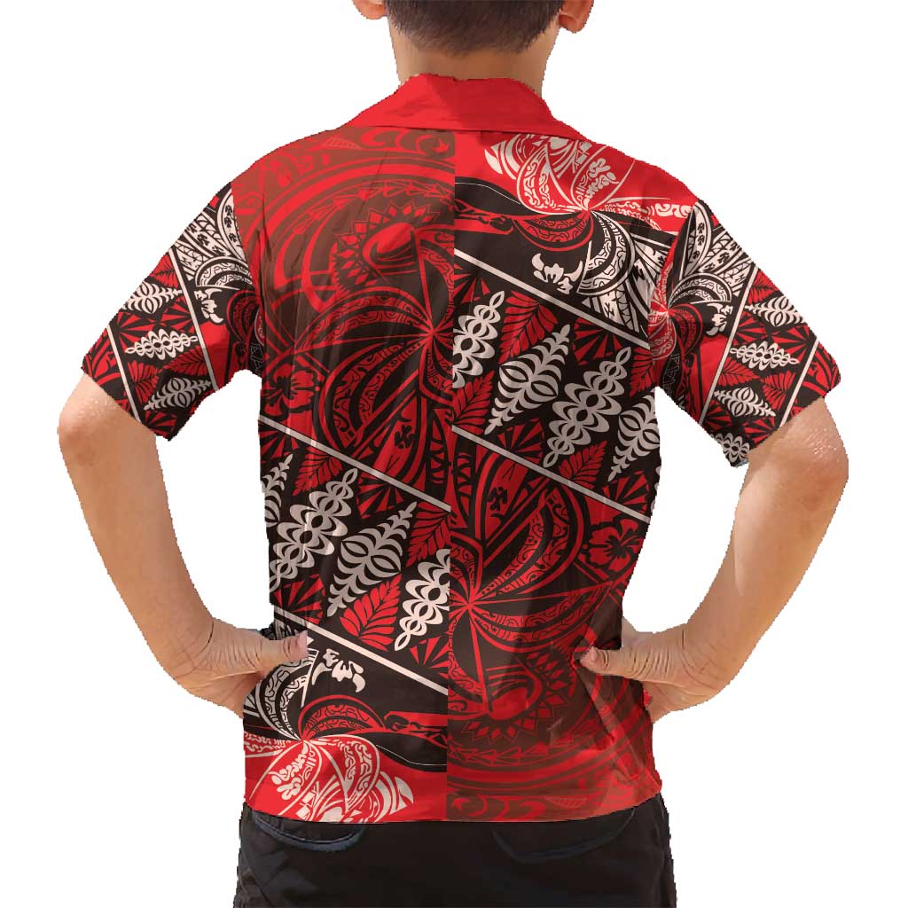 Vintage Ngatu Tribal Tonga Pattern Family Matching Off Shoulder Maxi Dress and Hawaiian Shirt LT9 - Polynesian Pride