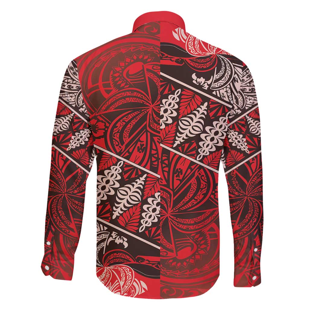 Vintage Ngatu Tribal Tonga Pattern Family Matching Off Shoulder Short Dress and Hawaiian Shirt - Polynesian Pride