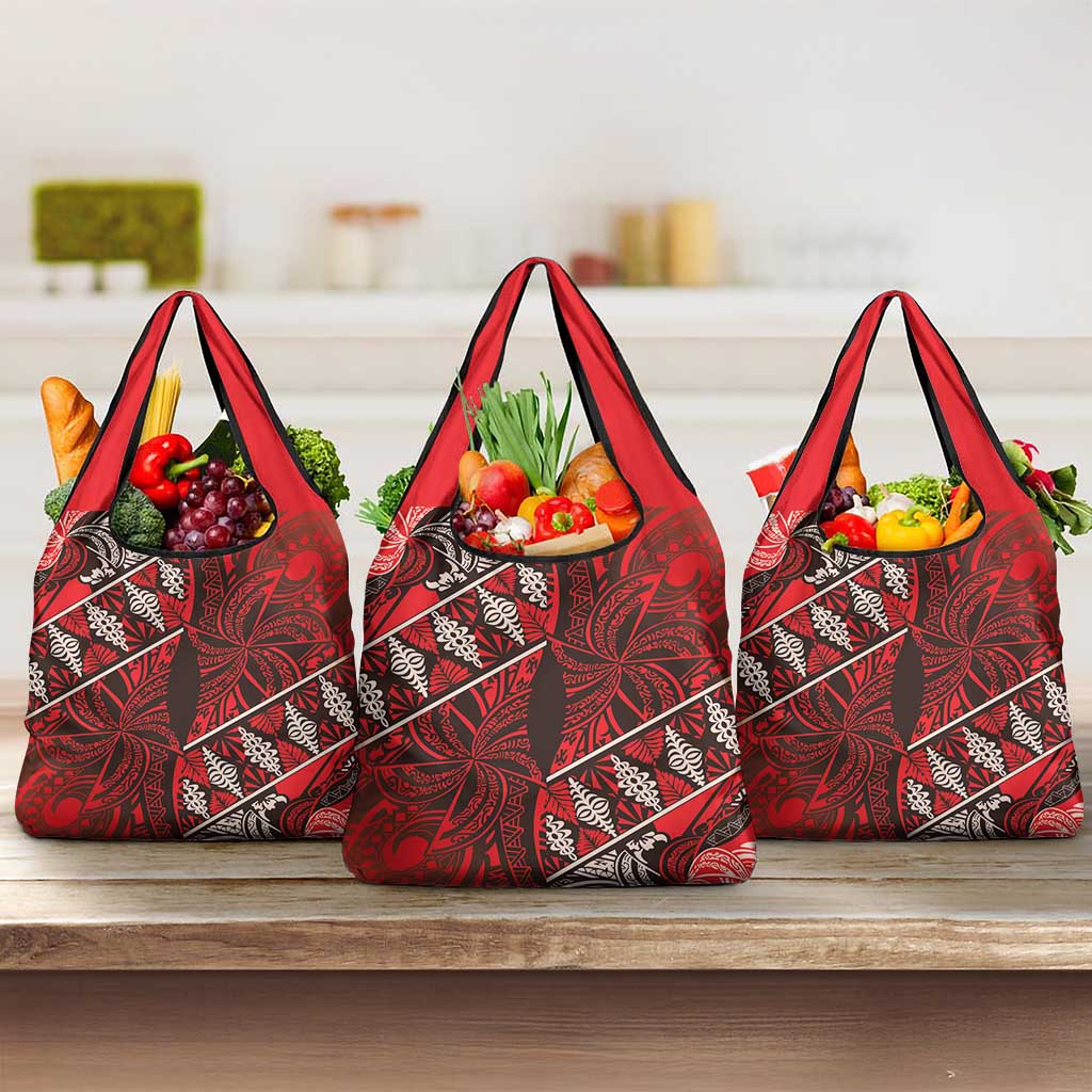 Vintage Ngatu Tribal Tonga Pattern Grocery Bag - Polynesian Pride