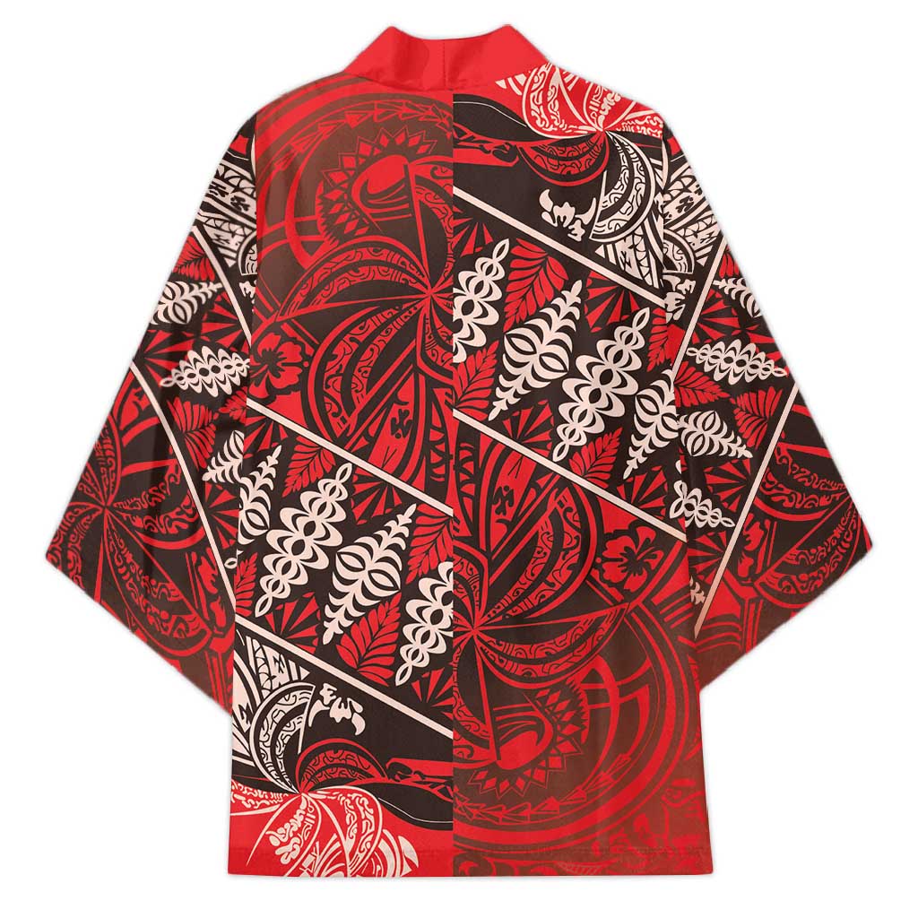 Vintage Ngatu Tribal Tonga Pattern Kimono - Polynesian Pride