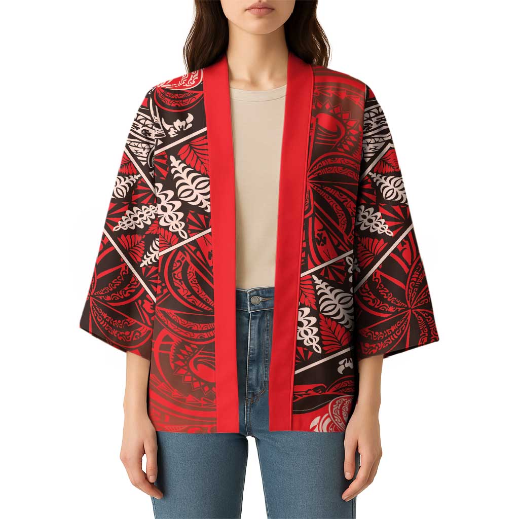Vintage Ngatu Tribal Tonga Pattern Kimono - Polynesian Pride