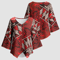 Vintage Ngatu Tribal Tonga Pattern Kimono Sleeve Blouse - Polynesian Pride
