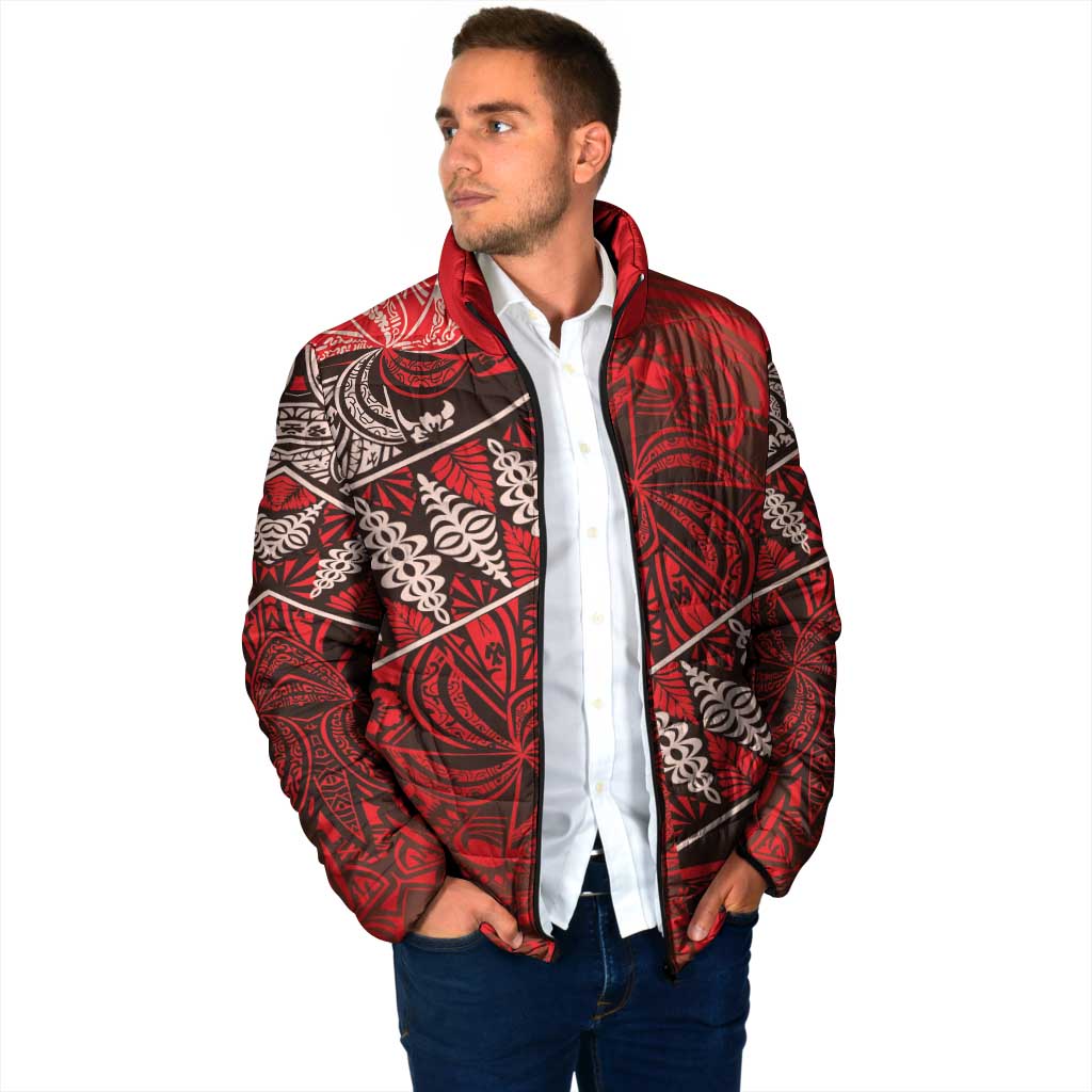 Vintage Ngatu Tribal Tonga Pattern Padded Jacket - Polynesian Pride