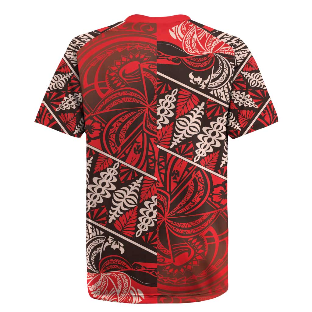 Vintage Ngatu Tribal Tonga Pattern Rugby Jersey - Polynesian Pride