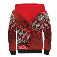 Vintage Ngatu Tribal Tonga Pattern Sherpa Hoodie LT9 - Polynesian Pride